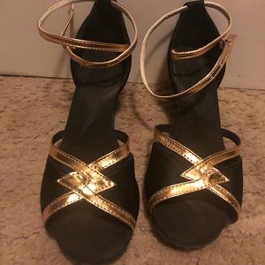 Vintage black and gold heels